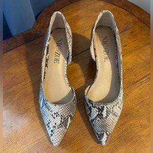Nic+Zoe snakeskin print, circular heals